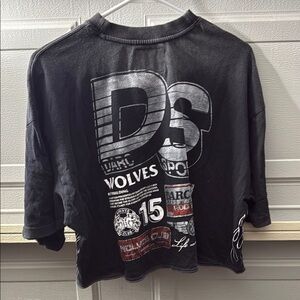 Darc Sport Black Crop Top Bold Graphic Design